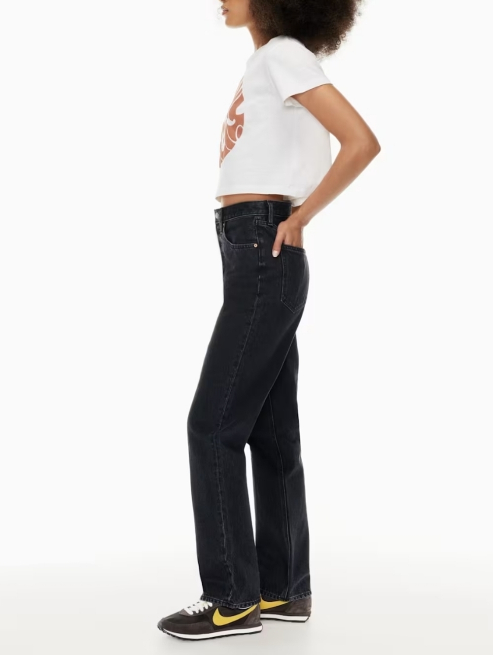 Denim Forum- Super Sweet Black Distressed Joni Loose Jeans Sz.26
